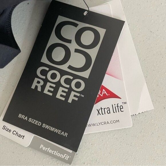 Coco Reef Black Diva Power Underwire Bikini Top Size 32/34C New With Tags - Picture 15 of 16